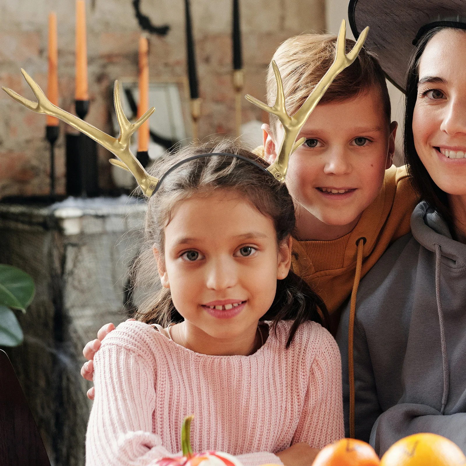 

Golden Artificial Antler Headband Halloween Party Cosplay Hair Accessory Performance Headdress Horn Photo Prop Horn Hair Band