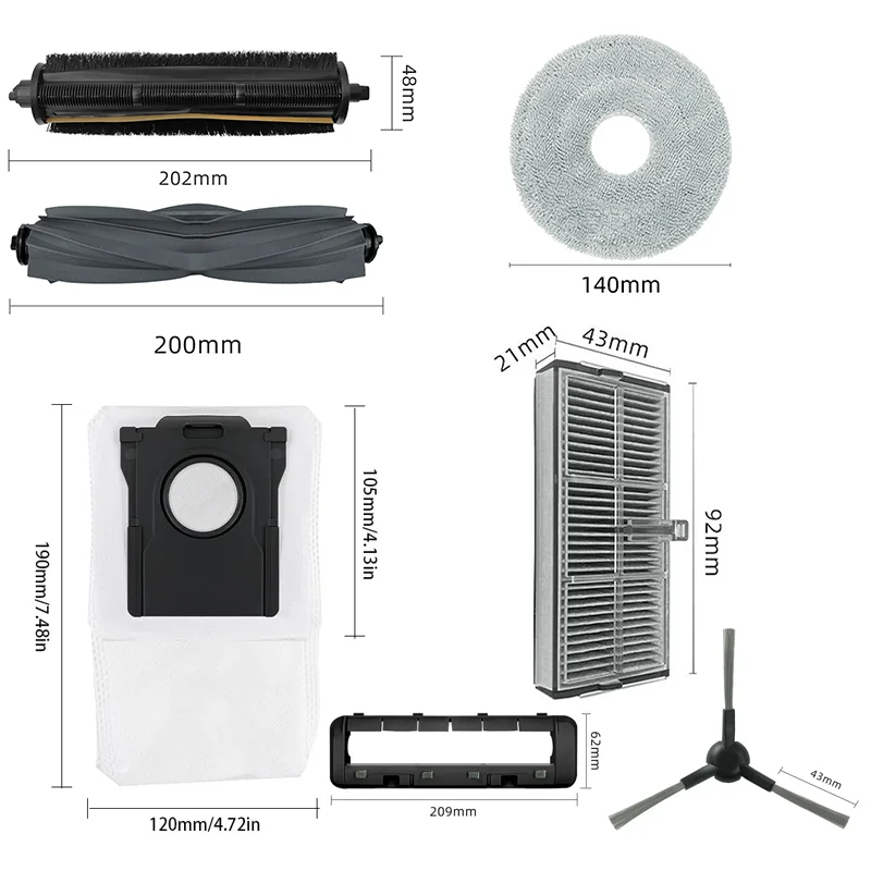 Accessories For Dreame MOVA E40 Ultra/ MOVA E30 Ultra, Dreame L30 Ultra S/ Dreame L10s Pro Ultra Heat Brush Filter Dust Bag Mop