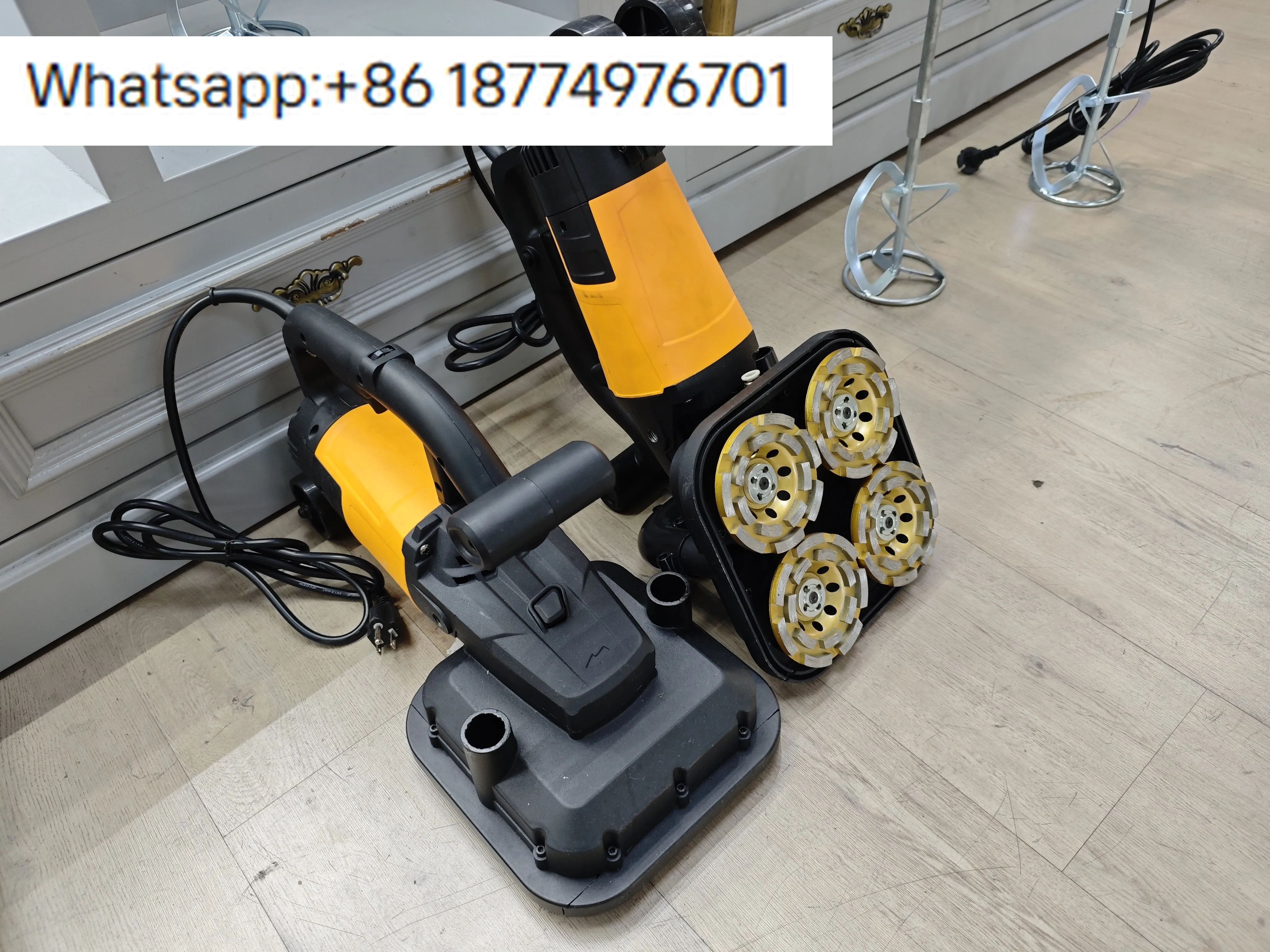 

Heavy-Duty Concrete Grinder Machine Low-Vibration Efficient on Tile Cement Road Paint Floor Rough Grinder With Handrail