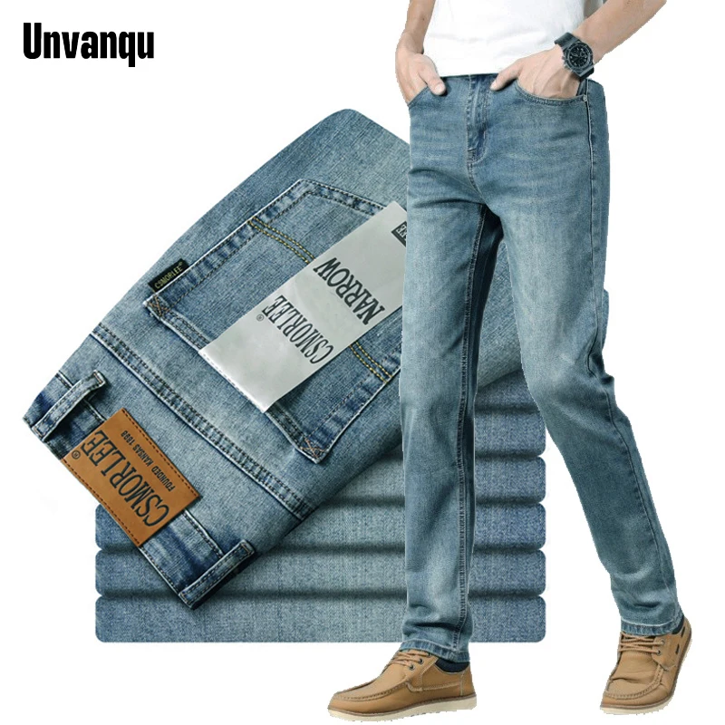 Classic Brand Casual Jeans Men High Quality Retro Slim Stretch Mens Cotton Trousers Embroidery Jean Homme Denim Pants