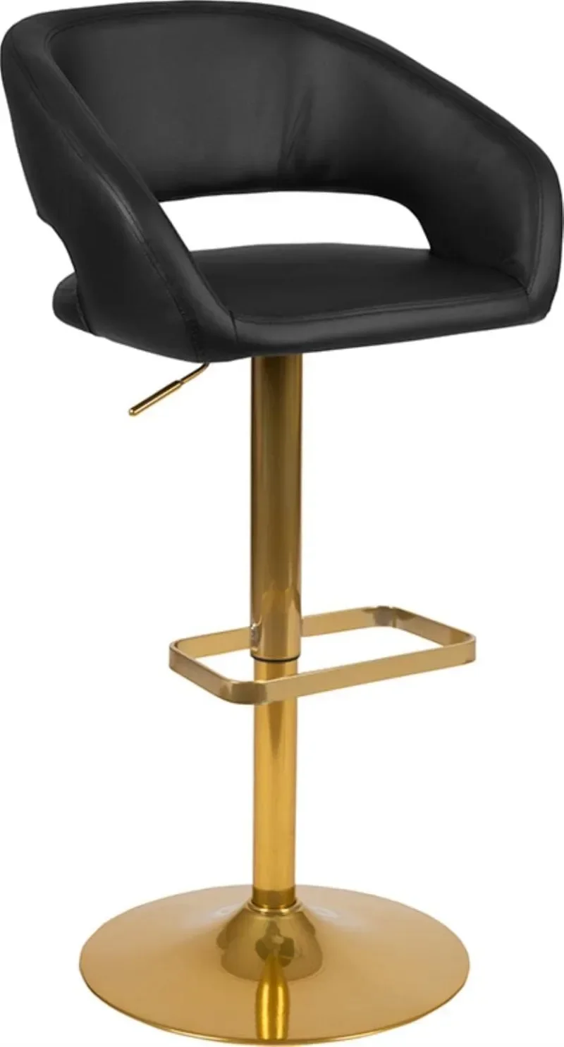 Erik Comfortable & Stylish Contemporary Barstool With Rounded Mid-Back And Foot Rest