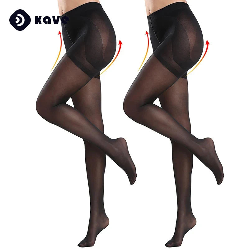 

Kave 1/2 Pairs Women's Control Top Pantyhose Sheer Tights Tummy Control Support Stockings Sexy Nude 40 Denier Shaping Tights