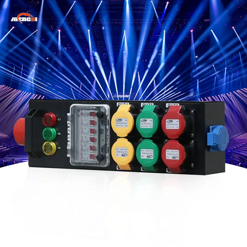 Portable 6-way Small Electric Box 16A Large Screen Led Screen Power Box Controller Stage Distribution Box