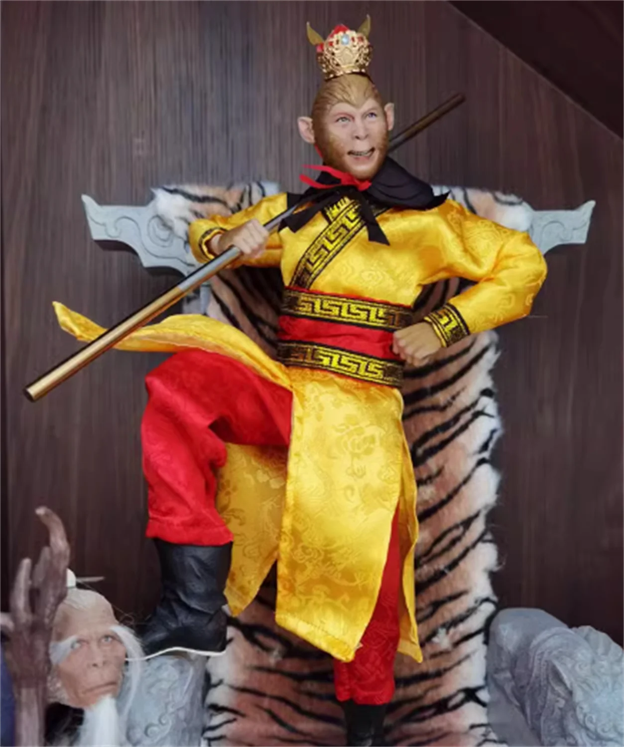 customize 1/6 Ancient Sun Wukong Ming Dynasty Clothes costume Outfit Skirt Clothes   Model Fit Soldier Action Figure  Toys