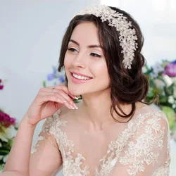 Handmade Silver Crystal Bridal Headdress Design Headpiece for Women Tiaras Wedding Headbands Pageant Prom Wedding Hair Jewelry