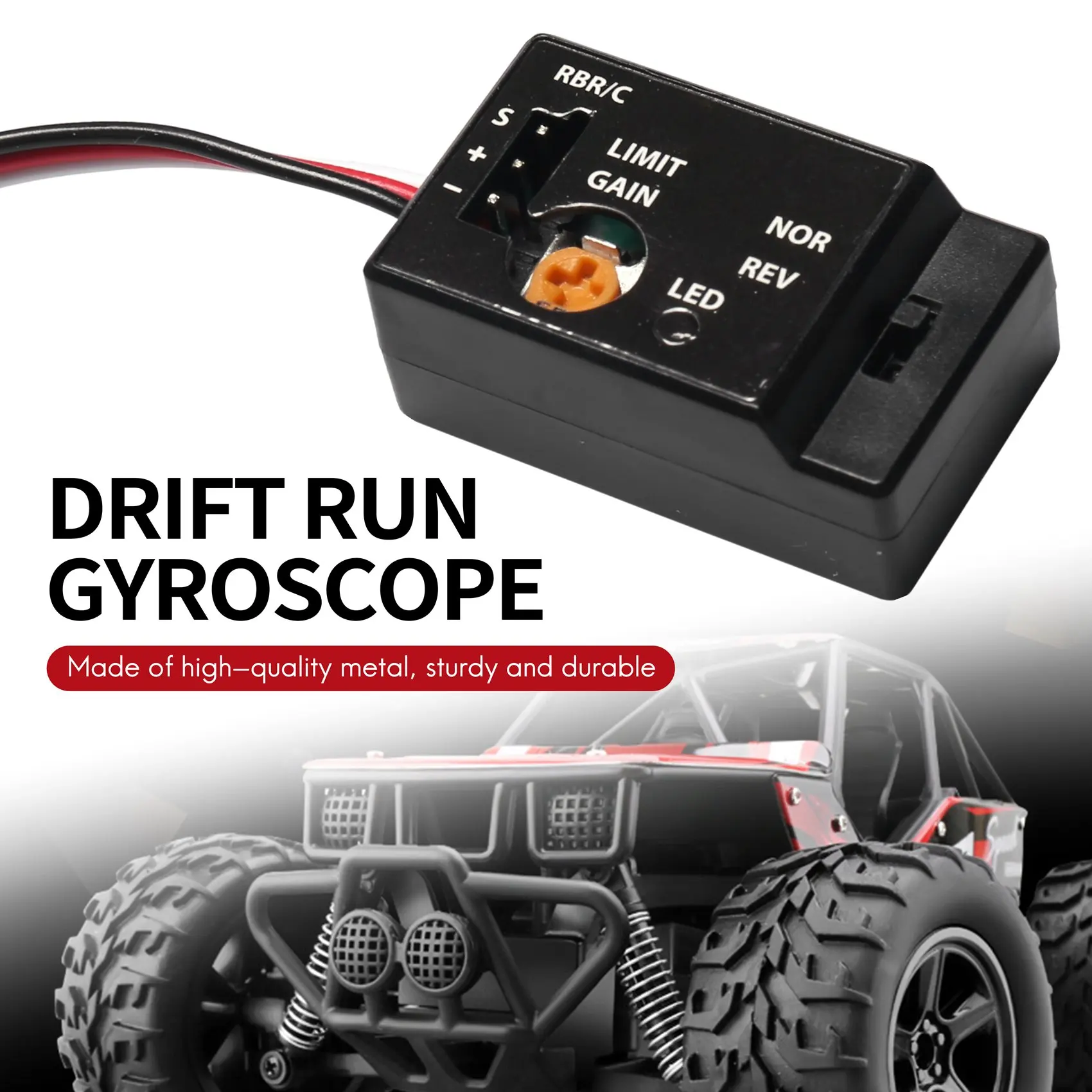 B49B-Mini Gyro Gyroscope For WPL D12 1/10 RC Car Drift Racing Car Steering Output Integrated Compact Light-Weight Design