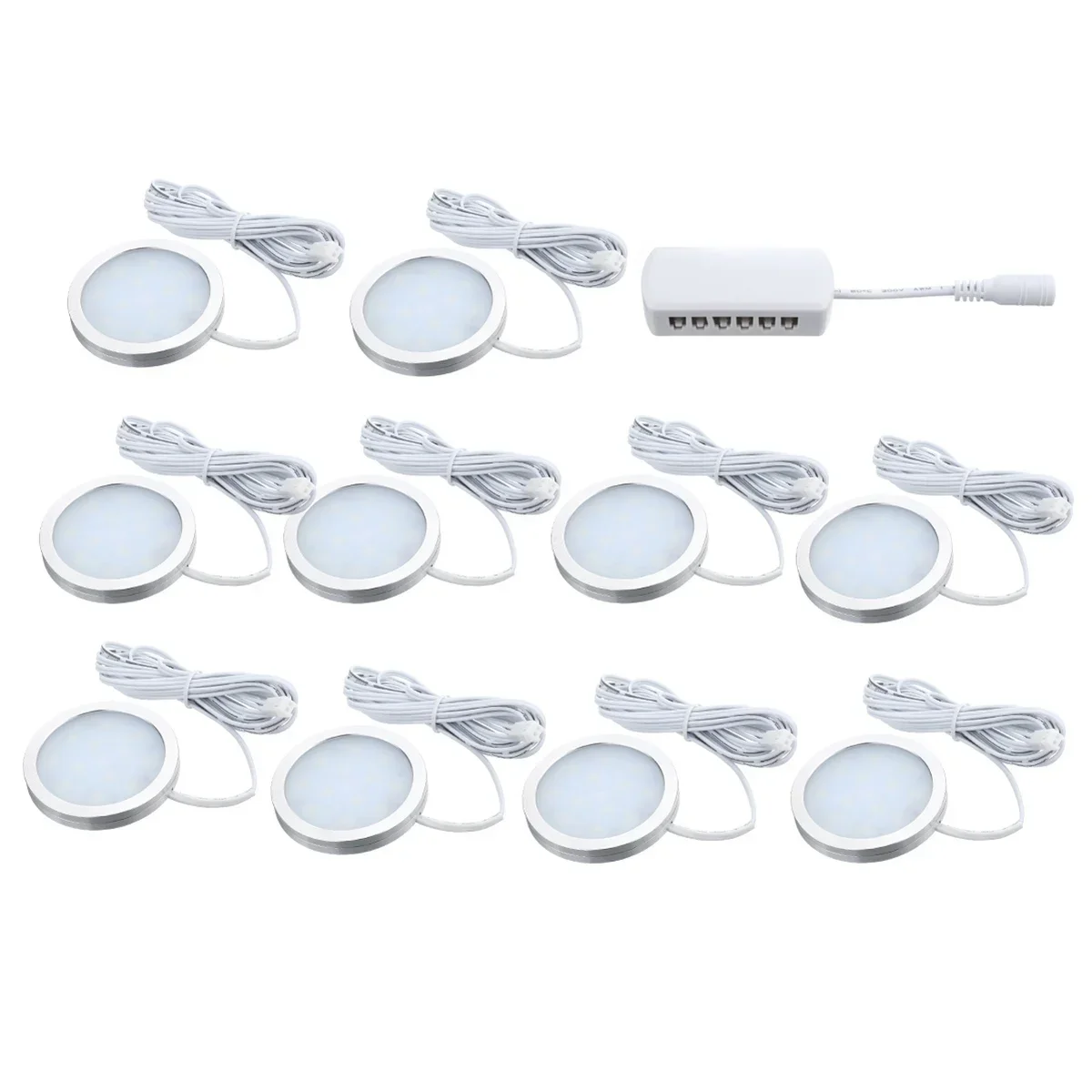 12pcs Car Interior White LED Spot Roof Light White Light 2.5W Reading Lamp 12V For VW T4 T5 Camper Van Caravan Motorhome