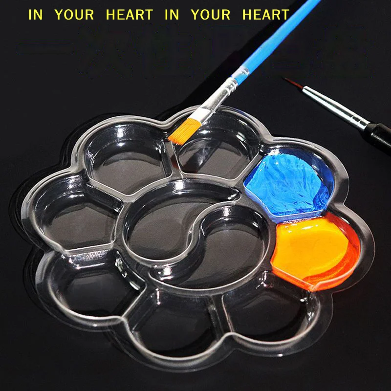 【X】20pcs Disposable Gouache Oil Painting Palette Plum Blossom Shape Painting Art Palette Washable Watercolor Paint Palette