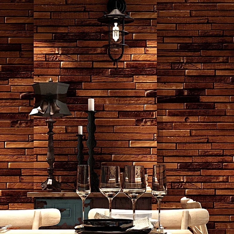 American vintage made old personality wood grain wallpaper study bar restaurant clothing store cafe background wallpaper