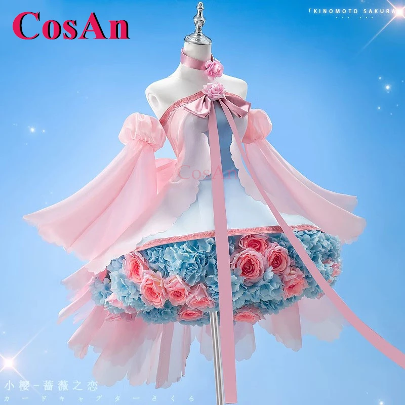 

CosAn Anime Cardcaptor Sakura Kinomoto Sakura Cosplay Costumes Love Of Roses Sweet Elegant Dress Halloween Role Play Clothing