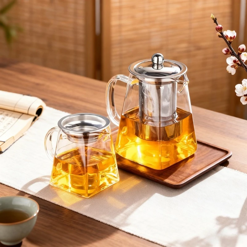 Glass Teapot with Infuser Tea Set Kettle Maker Infusers Jug Teaware Kitchen Dining Bar Home Tea Kit Glass Teapot Samovar