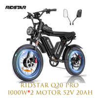 Ridstar Q20 Pro Off-road Electric Bike 1000W*2 Motor 52V 20AH Dual Battery 55km/h Max Speed 288km Range Dual Hydraulic DiscBrake