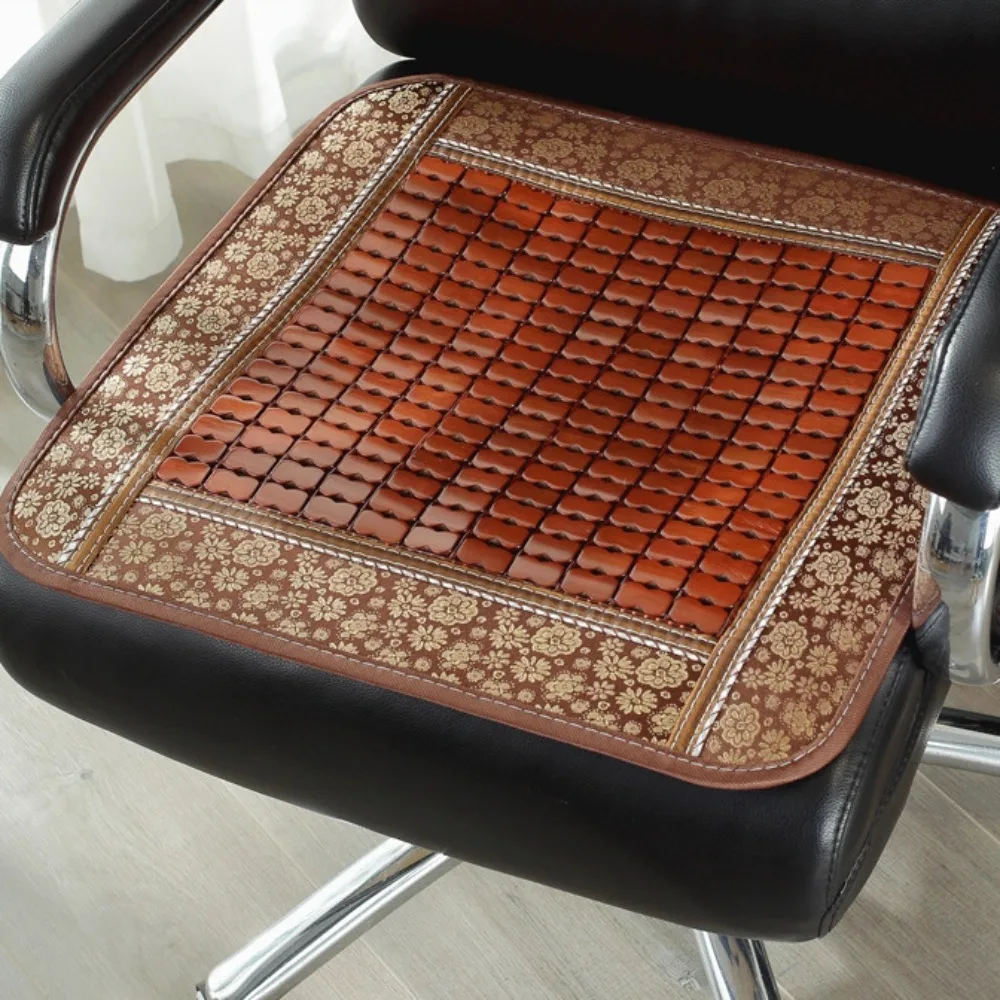 

Non-slip Bamboo Summer Cool Mat Breathable Not Touching Salon Cushion Comfortable Foldable Car Ventilated Seat Cover Living Room