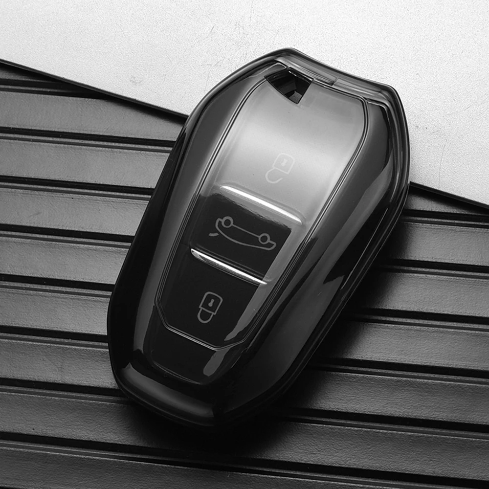 For Peugeot 3008 206 301 508 208 2008 Rifter 307 308 207 408 407 5008 For Citroen C5 C4 C3 C2 Transparent TPU Car Key Case Shell