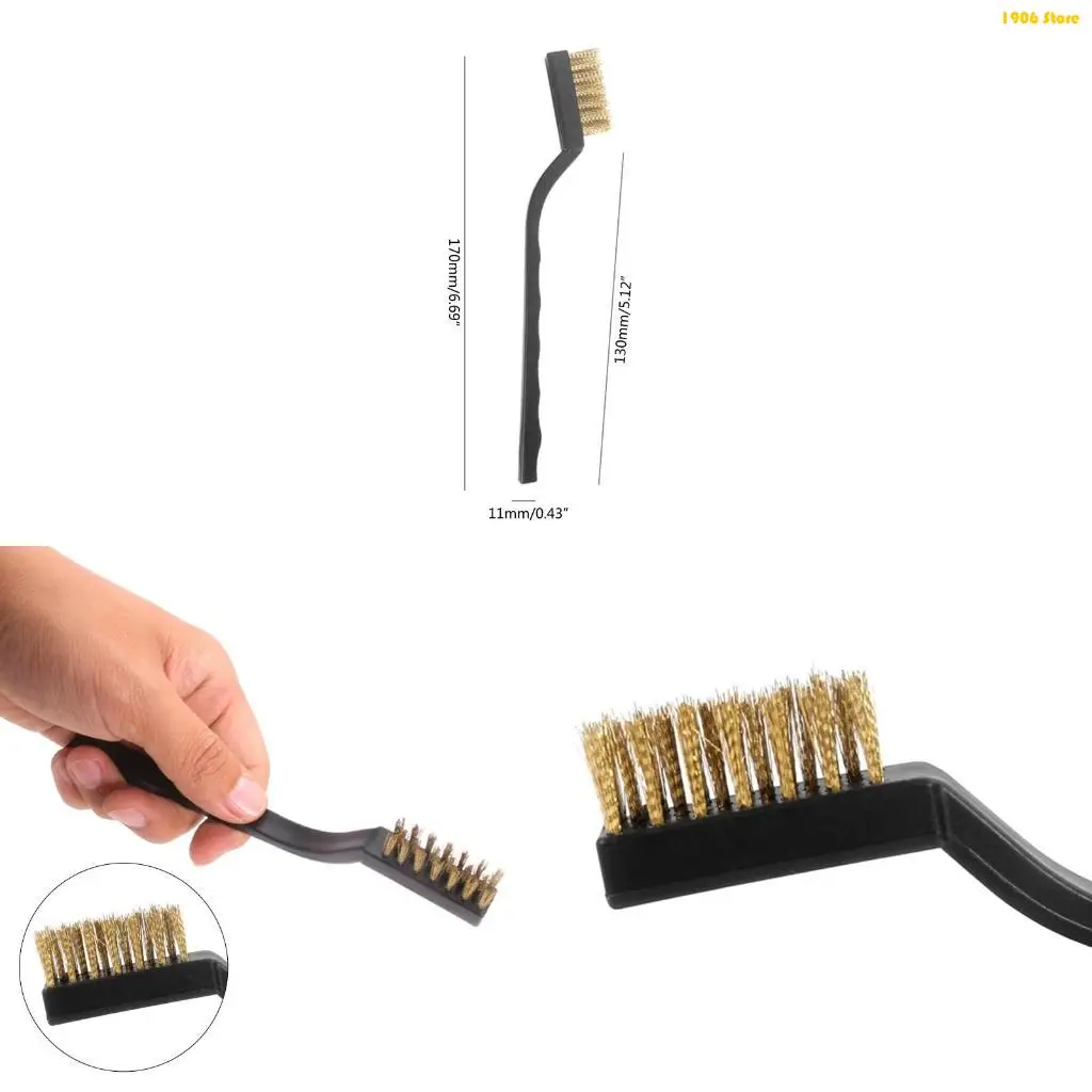 U1JB Curved Handle Metal Wire Brush Scratch Brush for Rust Removal Dirt Paint