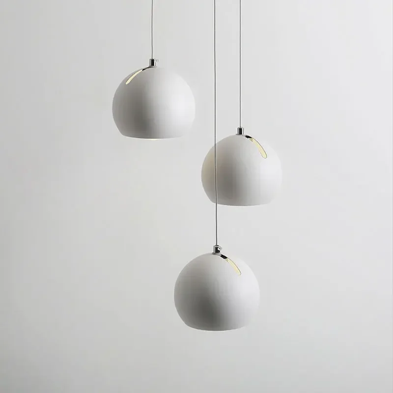 

Nordic Minimalist Tilted Spherical Pendant Light Restaurant Pendant Light Matte Wrought Iron Rotating Small Pendant Light