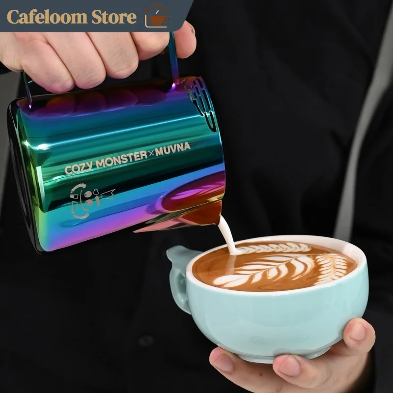 Muvna Cozy Monster Milk Frothing Pitcher Coffee Latte Pitcher Stainless Steel Milk Frothing Cup For Barista Coffee Making view 4