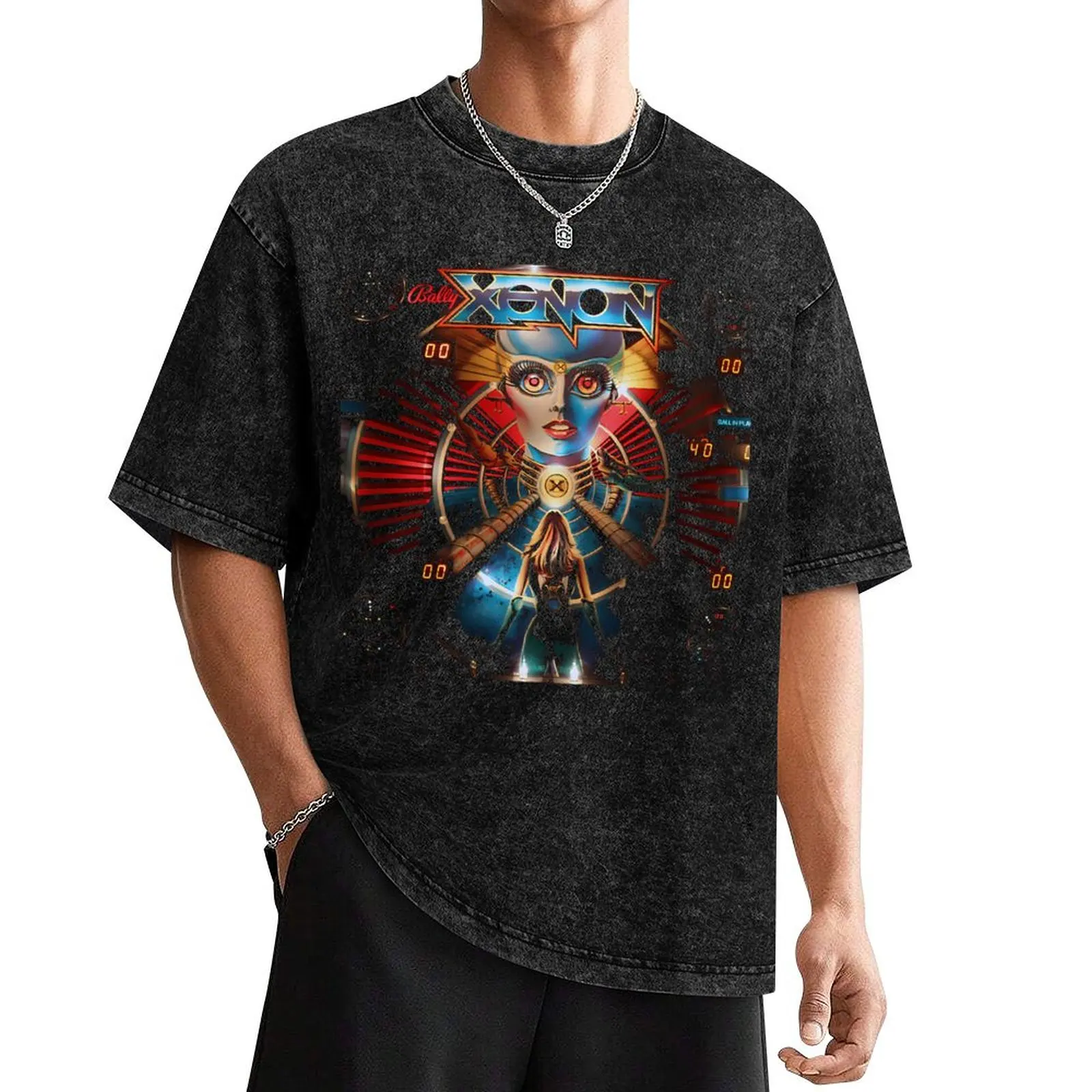 

PINBALL XENON T-Shirt luxury t-shirt T-shirts man rapper graphic tees black t shirts for men