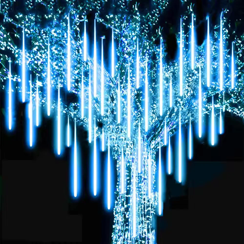 Imagem -03 - Led Meteor Shower Rain Lights Impermeável Queda de Chuva Fairy String Light Festa de Natal Decoração do Pátio eu Plug