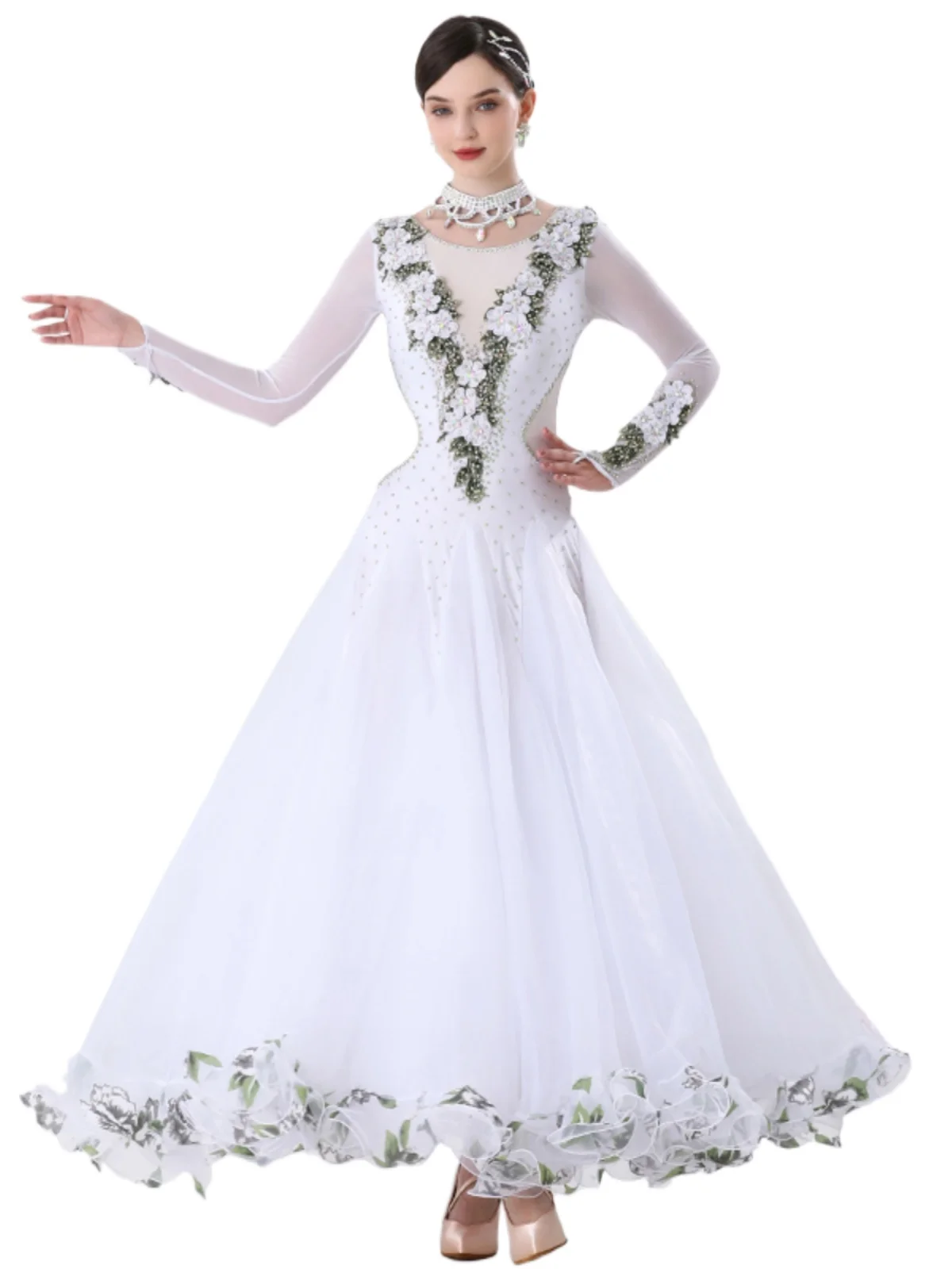 2025 Newest Woman Ballroom Dance Competition Dress Dance Ballroom Waltz Standard Dance Dress Women Ballroom Dress 8220