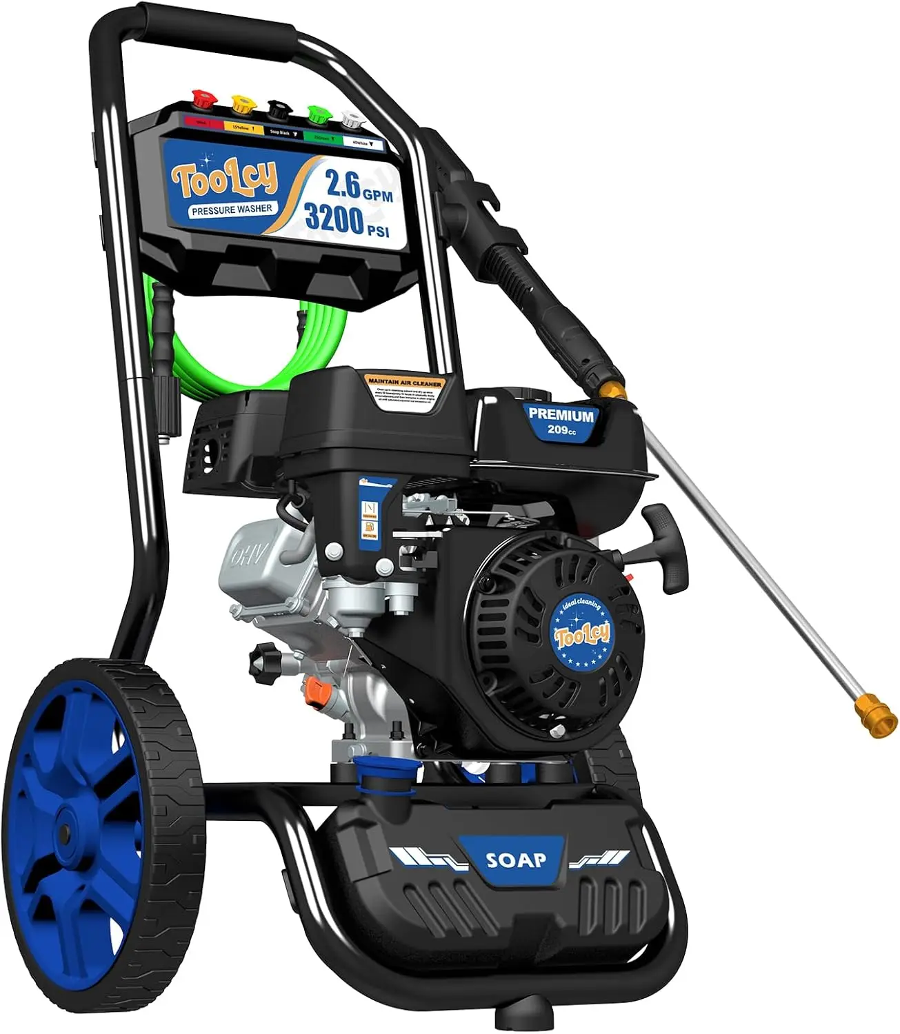 

Gas Powered Pressure Washer, 3200 PSI and 2.6 Max GPM, Reinforced Pump, 35FT Extended Power Hose, Kink-Less Swivel Gun with & 5