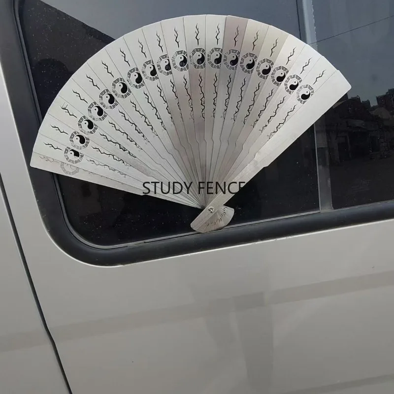 

1pc Stainless Steel Folding Fan Hollow Out Tai Chi Fan Customized Stainless Steel Fan Chinese Style Decorative Crafts Ornaments