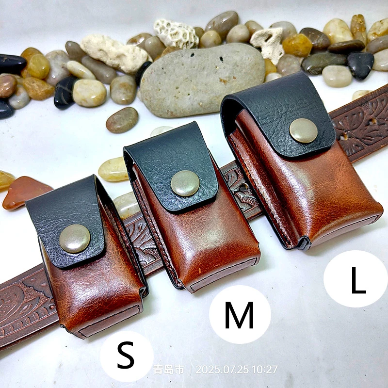 Belt Car Key Case Genuine Leather Key Bag Mini Waist Pack Key Holder Thin Belt Bag Keys Organizer Men Women FD-QC