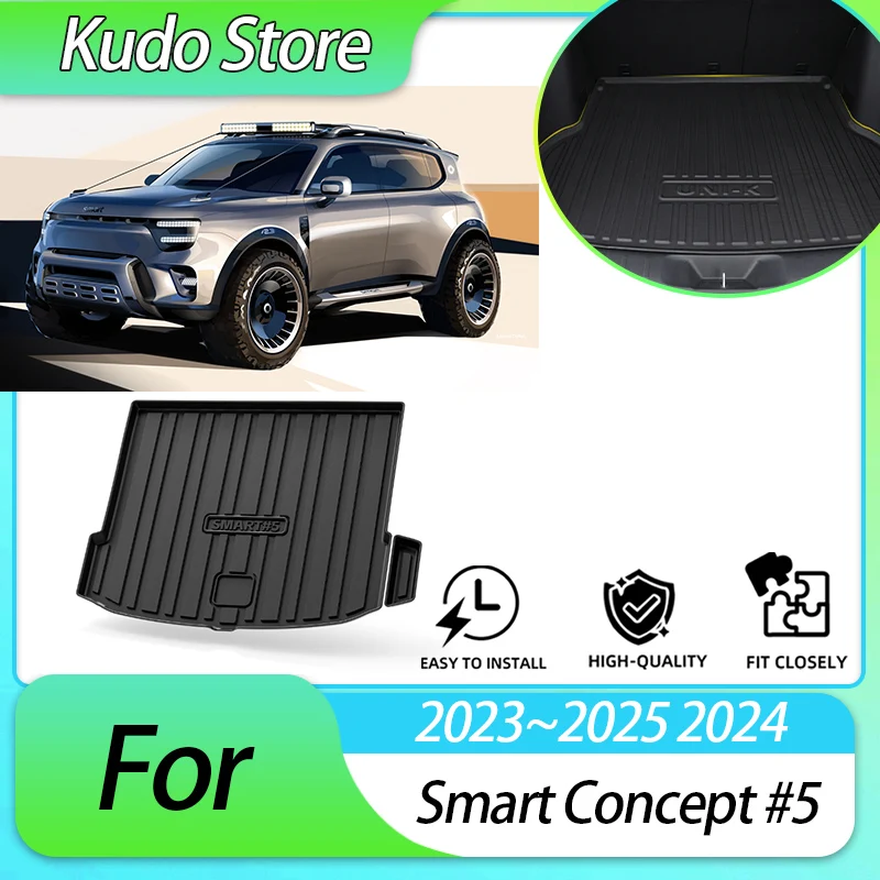 

Coverage Custom Car Trunk Mats For Smart Concept #5 2023~2025 2024 Storage Carpets Waterproof Pads Luggage Cushion Accessories.