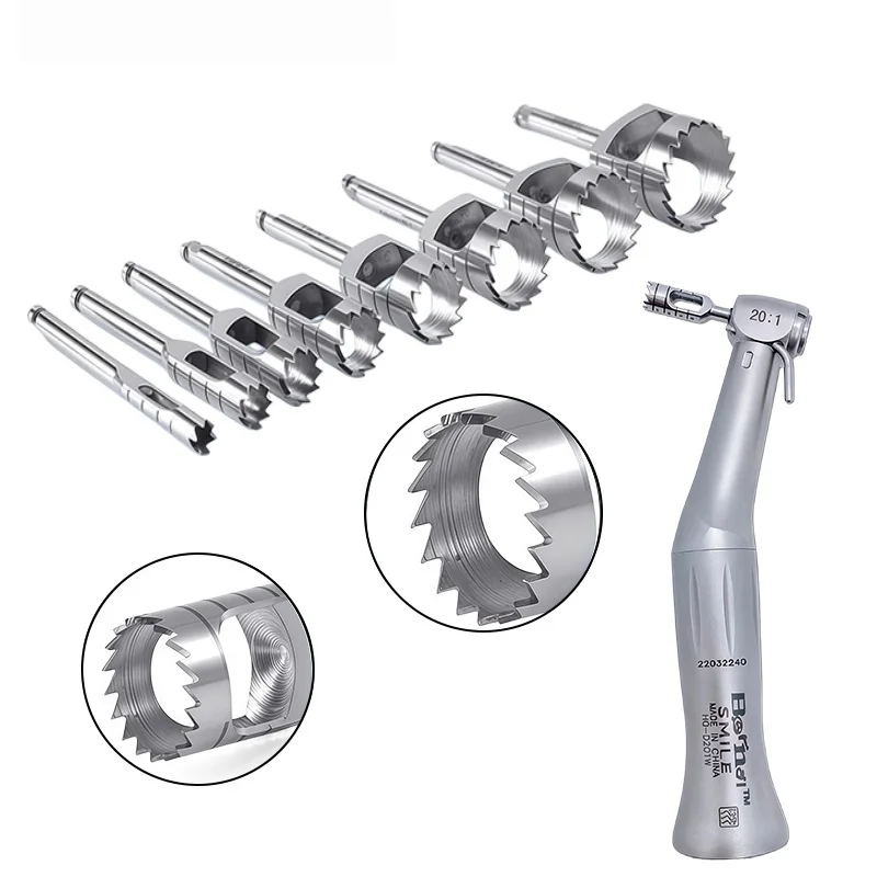 1Set Dental Implant Bone Splitting Circular Saw Positioning Drill and Bone Harvesting Ring Gingival Ring Resection Blade Set