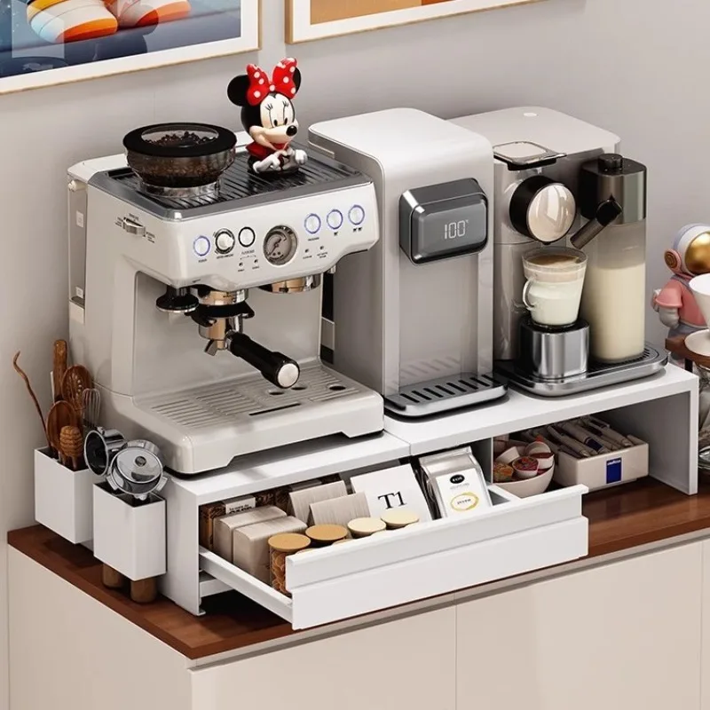 Cup holder Dust-proof desktop pulling coffee machine Shelf drawer Coffee utensils