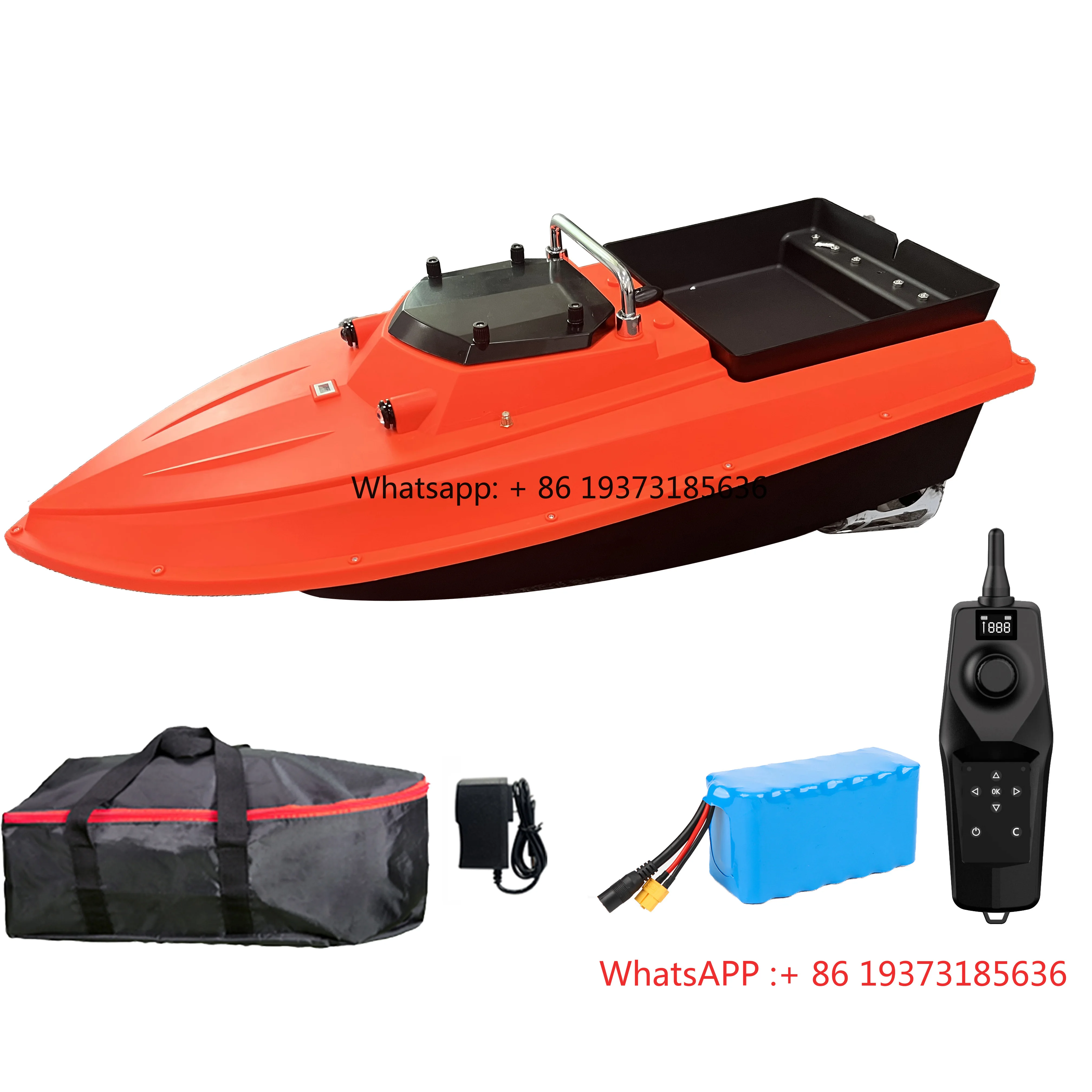 Barco de cebo RC de agua salada de alta velocidad con Motor S80 para pesca en Surf con bandeja de cebo, batería de 22,000A, resistente al agua IP 66