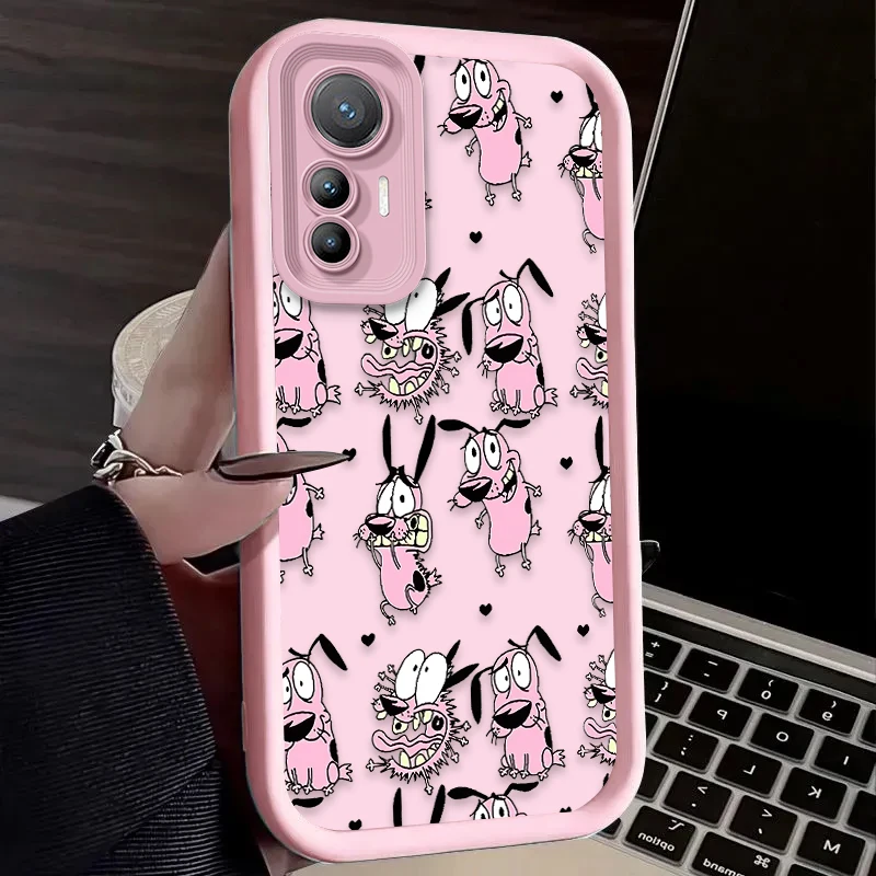 Courages Cowardly Dog Case for Xiaomi 12T 13T 14T 11T 13 12 11 Lite 5G NE POCO X6 X5 F6 F5 F3 X4 GT X3 NFC M5S M6 Pro 4G Funda