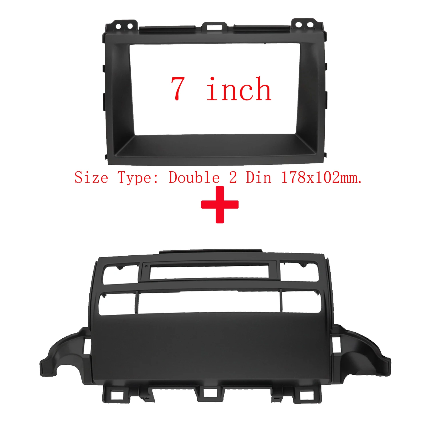 HAOCHEN 2 Din Radio Fascia for Toyota Prado J120 GPS Navigation DVD Stereo Panel Dash Mounting Installation Trim Kit Face Frame