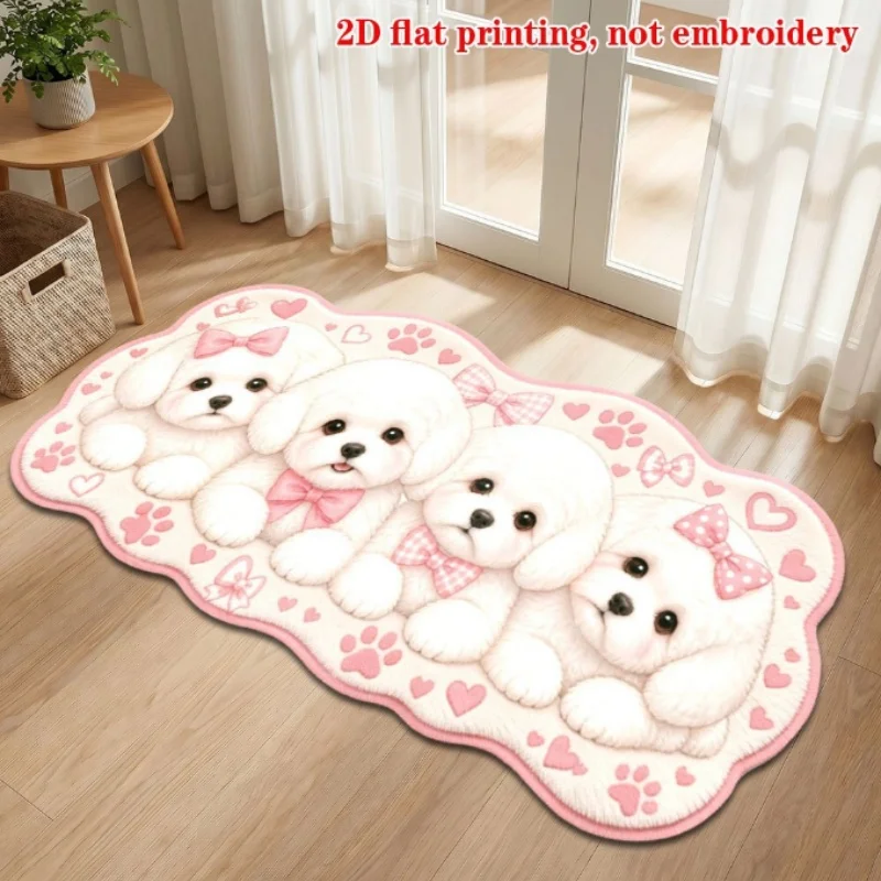 50x80cm Cartoon Animal Thick Imitation Cashmere Carpet for Home Bedroom Bedside Balcony Study Bay Window Decorative Mat