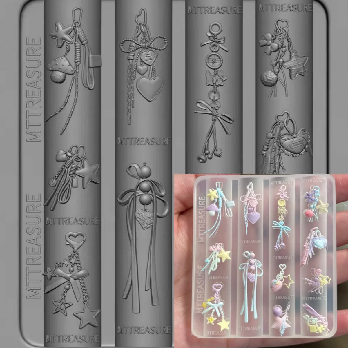 Bows Small Element Mold For Nail Art Silicone Mold French Lace Trim Chain Nail Art Stamping Carved Silicone Mold DIY Template