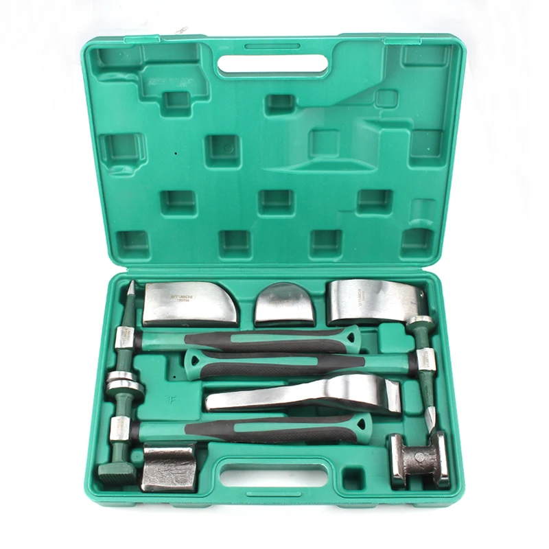 

Surprise Price 9PCS Set Sheet Metal Concave Repair Tools Auto Sheet Metal Hammer Set Flat Head Sheet Metal Tool Horn Car Dent