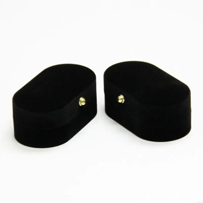 مقترح نطاقات المشاركة الحامل المحمول مزدوج حلقة مربع الخاتم الخاتم تخزين لحالة المخمل مجوهرات حلقة مربع #5