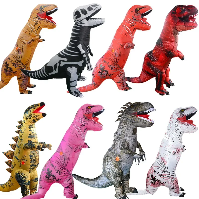 Purim Carnival Adult Inflatable Dinosaur Costume T REX Dino Cosplay Party Costumes for Men Women Halloween Fancy Dress Suit