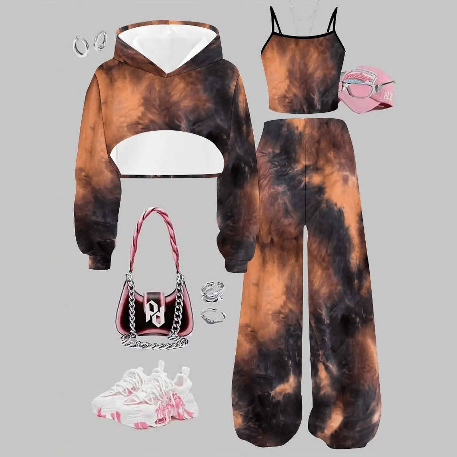 Kids Sweet Print Three Piece  Adorable Soft Skin-friendly Breathable Coat Fashion Casual Vest Daily Vacation Beach Sweatpants