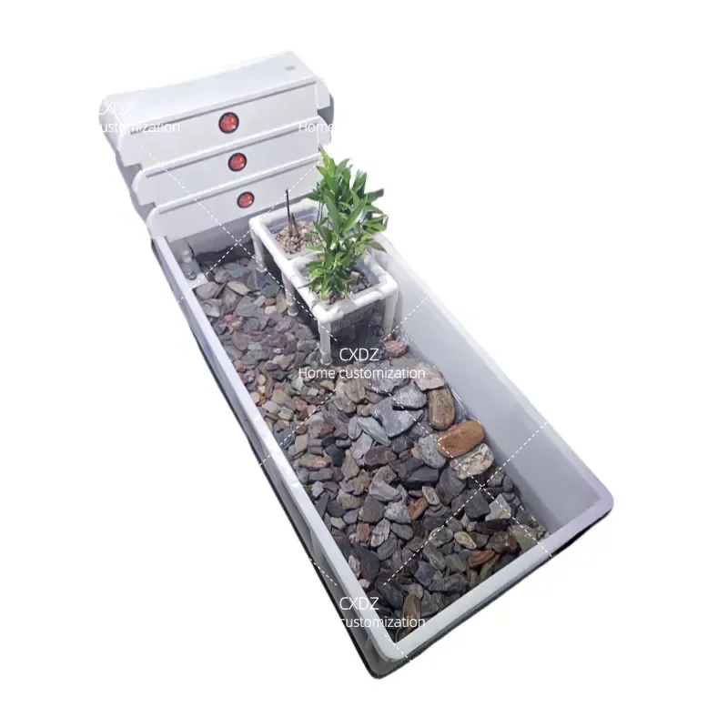 SS Ecological Turtle Tank with Circulation Filter Waterless Anti Ecological Stream Box Small Household Aquarium for Plant
