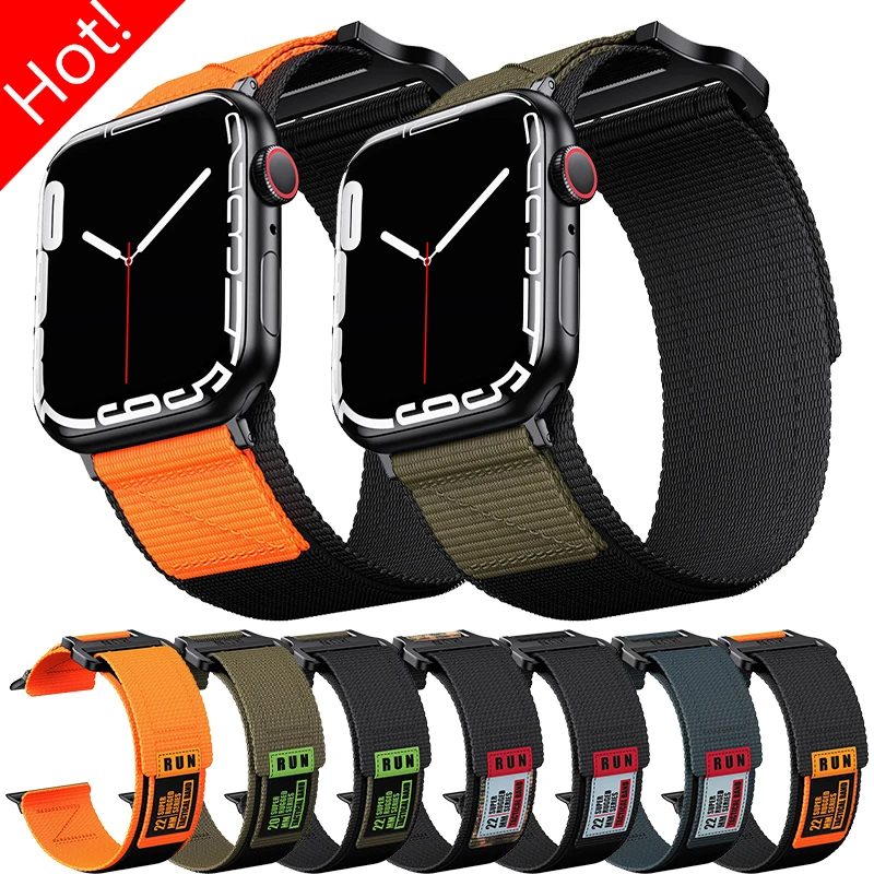 

Спортивный нейлоновый ремешок-петля для Apple Watch Ultra 2 49 мм серии 10 46 мм 42 мм 9 8 7 45 мм 41 мм Ремешок Iwatch 6 SE 5 4 44 мм 40 мм Браслет