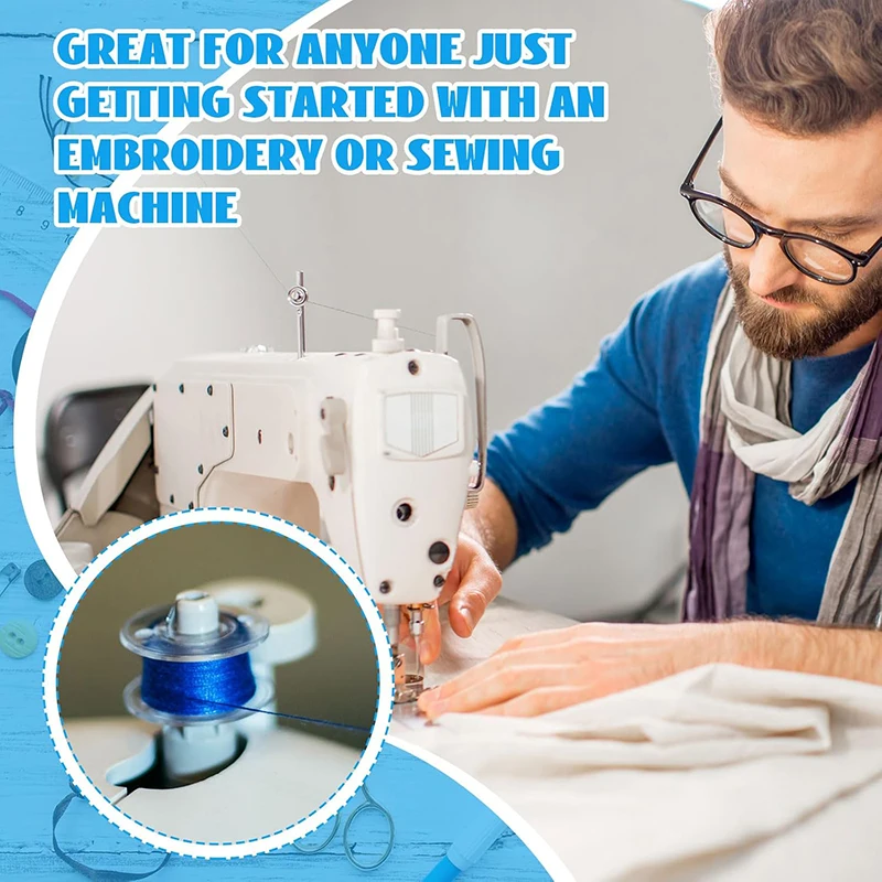 25pcs Home Sewing Machine Bottom Thread Bobbin Set Sewing Accessories Clear Plastic Spools with Storage Box for Brother Janome