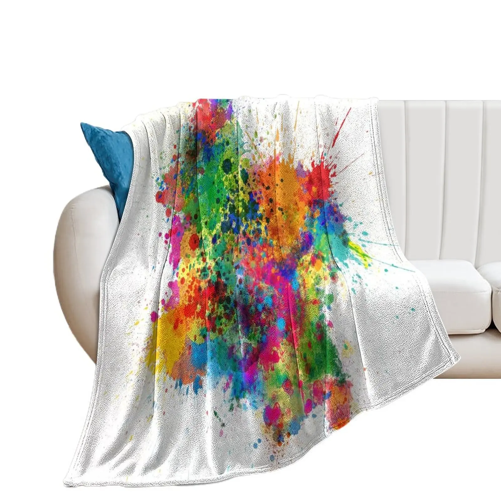 Colombia Paint Splashes Map Throw Blanket Hairy Blankets Sofas Of Decoration Blankets