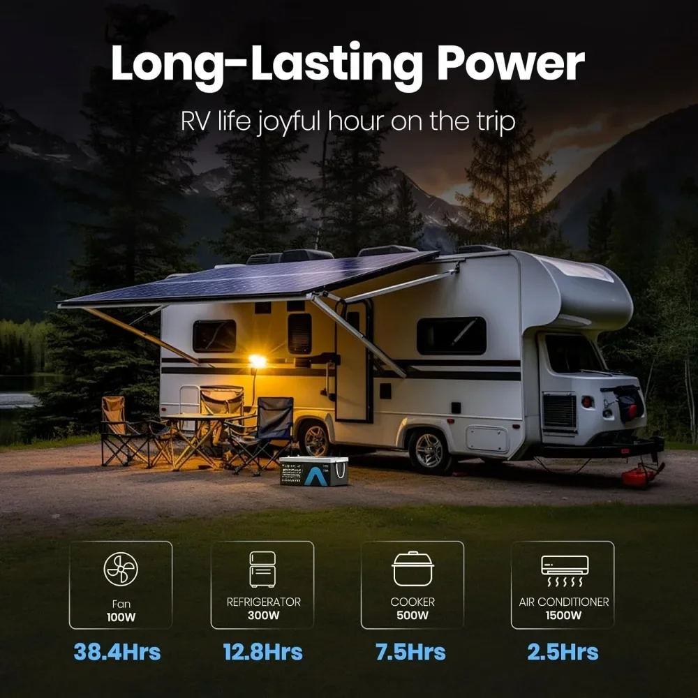 Bateria de lítio Bluetooth LiFePO4 12V 300AH com autoaquecimento, BMS 200A integrado, suporta carregamento de baixa temperatura (4 ° F)