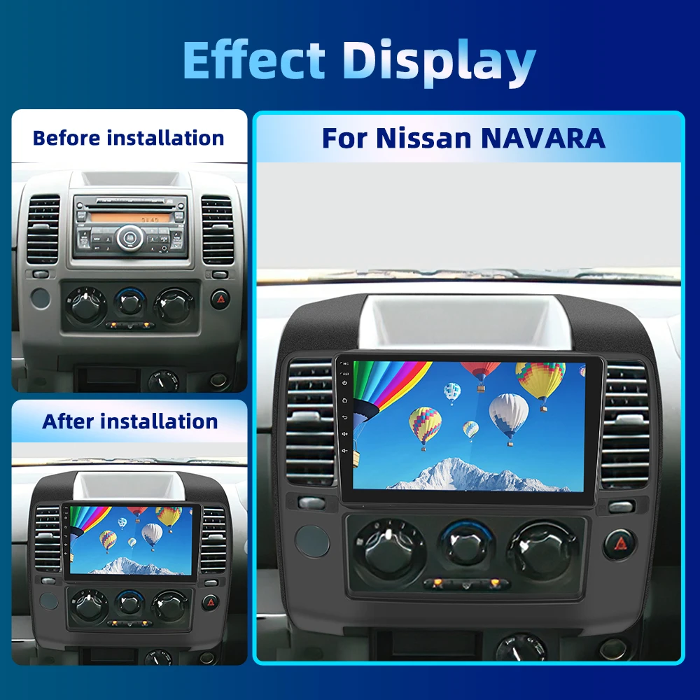 Podofo Android 2Din Car Radio For Nissan NAVARA 2006-2012 9'' Multimedia Video Player GPS Bluetooth 4G WIFI Carplay Autoradio