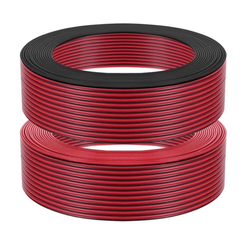 2Pin Electrical Wire Tinned Copper 18/20/22/24/26 AWG Insulated PVC Extension LED Strip Cable Red Black Wire