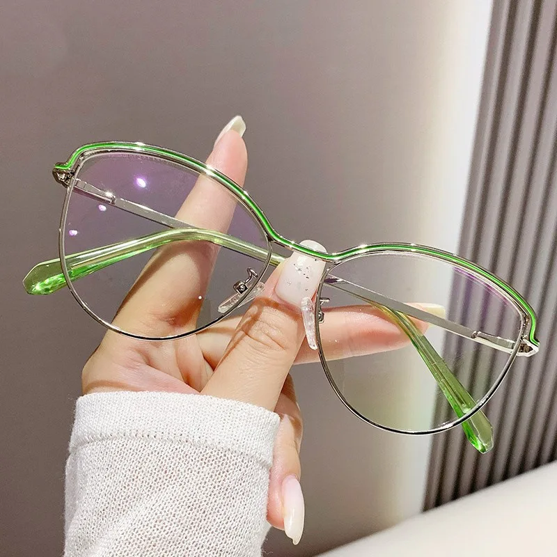 Neue Marke Design Vintage Metall Kreis Rahmen Photochrome Anti Blau Licht Frauen Rezept Lesebrille + 1,25 + 2,25 + 3,75 – Detail 1