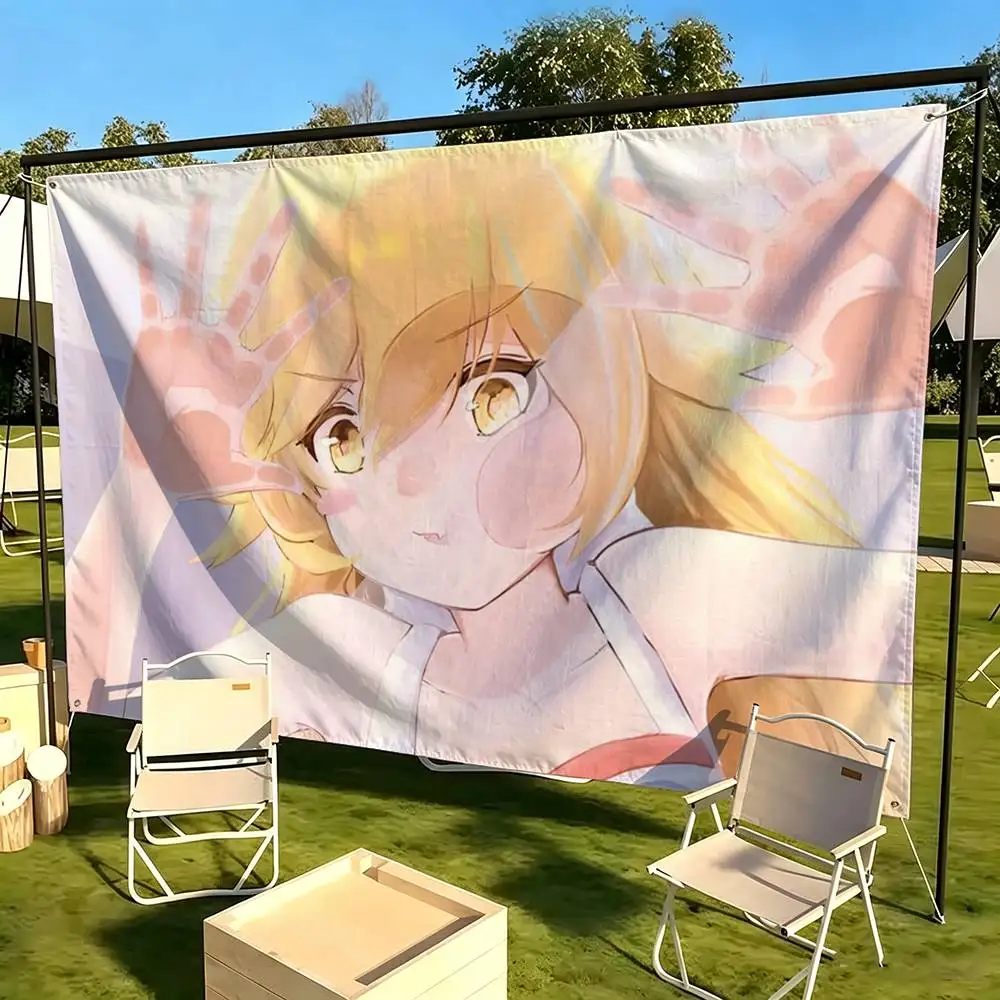 Oshino shinobu monogatari series  Flags Wall Hanging Tapestry Outdoor Garage Room Decorative flag Background Blanket