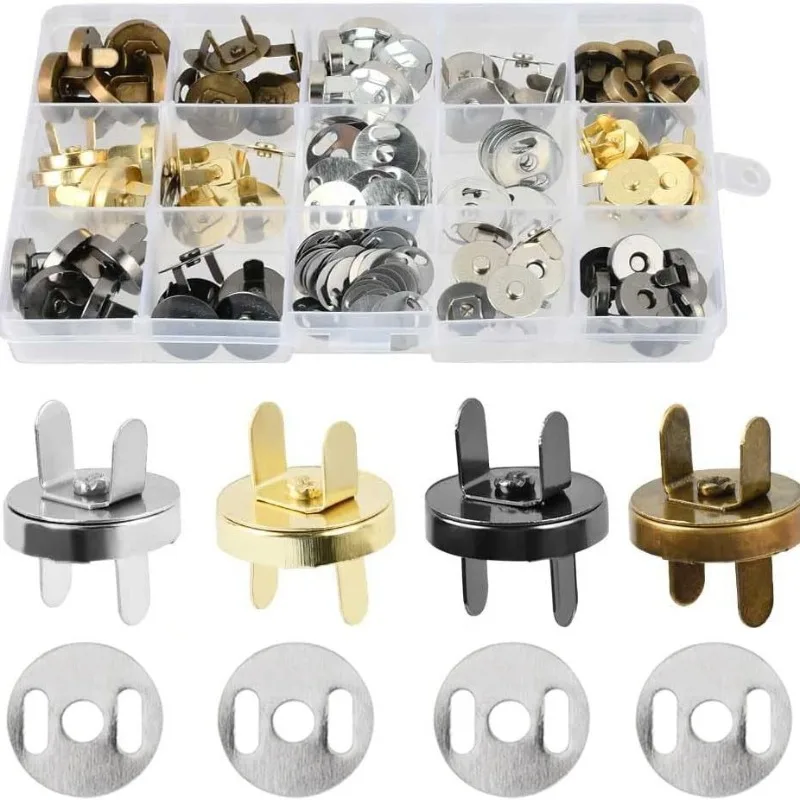 14mm 18mm Invisible No-stitch Square Magnetic Snap Fasteners Clasps Button Handbag Purse Wallet Craft Bags Parts Accessories