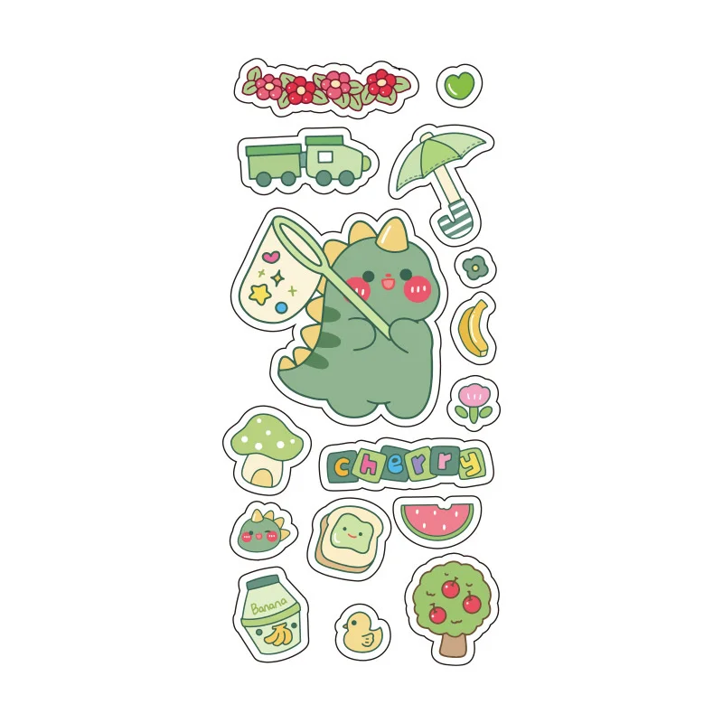 Cartoon Cream Rabbit Stickers Cute Little Fresh Pet Stickers Waterproof Student Account Stickers Scrapbook Diy Decoration